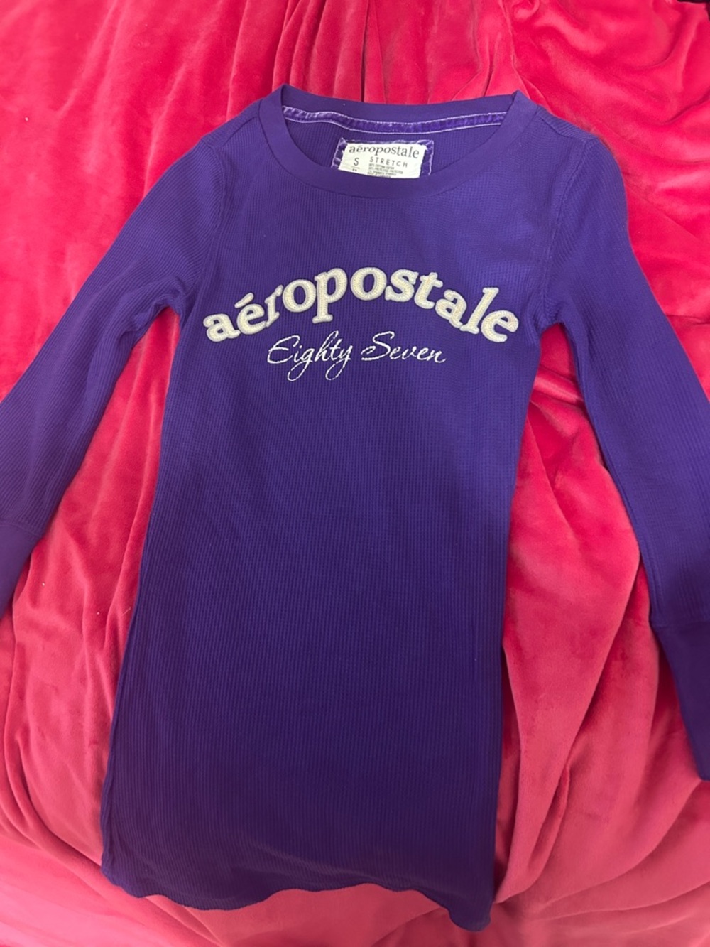 Aeropostale Girls' Purple Long Sleeve Logo Tunic